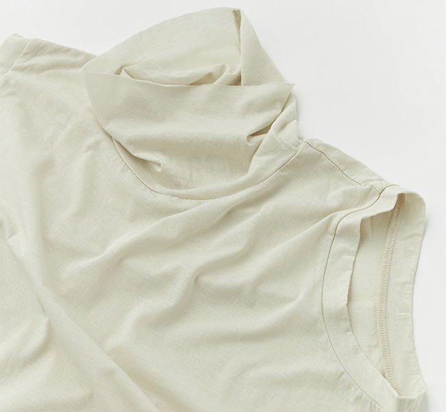 unfil アンフィル twisted cotton sheer jersey sleeveles high