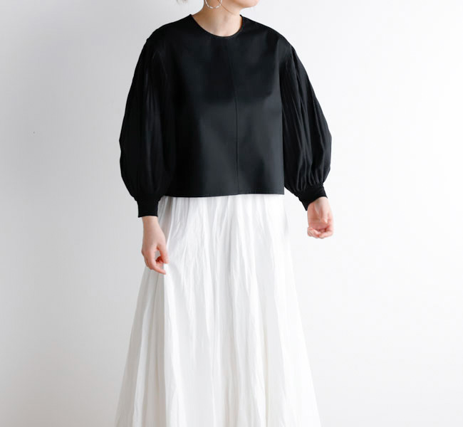 SALE30%OFF mizuiro ind ミズイロインド プリーツパフスリーブプルオーバー 1-230103