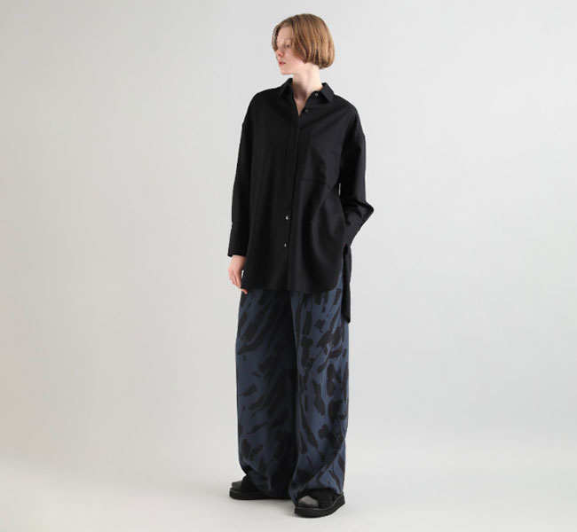 SACRA サクラ ABSTRACT PAINTING PANTS ペインティング柄ワイドパンツ  