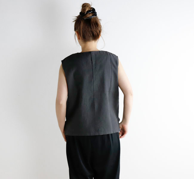 evam eva エヴァムエヴァ ウォーターリネン ノースリーブ water linen sleeveless E251T097 evam eva エヴァムエヴァ ウォーターリネン ノースリーブ water