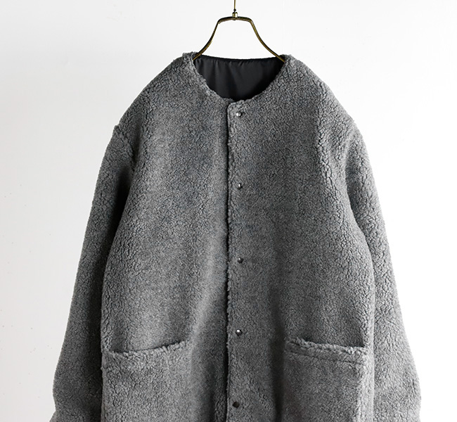 ARMEN アーメン FLEECE/NYLON NO COLLAR COAT フリース/ナイロン ノー 