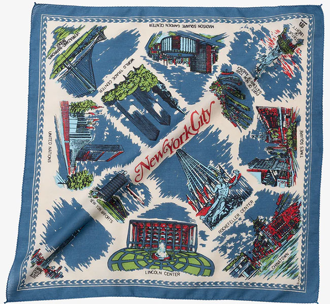 BINDU ビンドゥー BBB1312-NY3 マッププリント バンダナ NEWYORK NATURAL