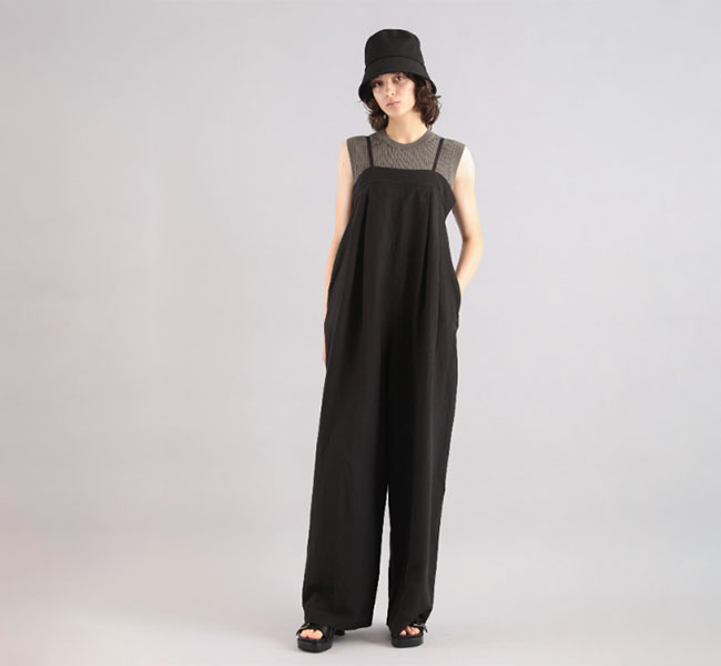 SACRA サクラ RAYON LINEN TUMBLE SALOPETTE レーヨンリネンタンブルサロペット 125109051