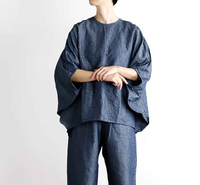 mizuiro ind ミズイロインド デニム コクーン ワイド プルオーバー 1