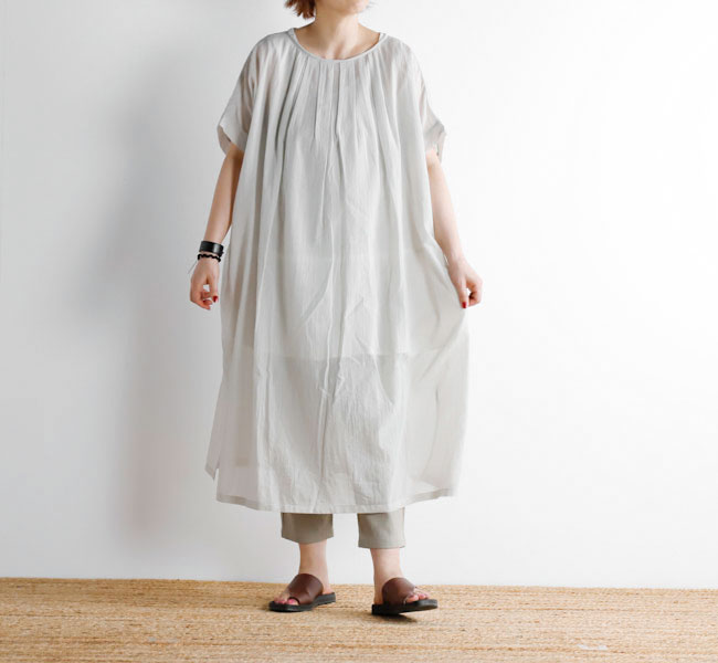 evam eva エヴァムエヴァ タックワンピース tuck one-piece E241T196 