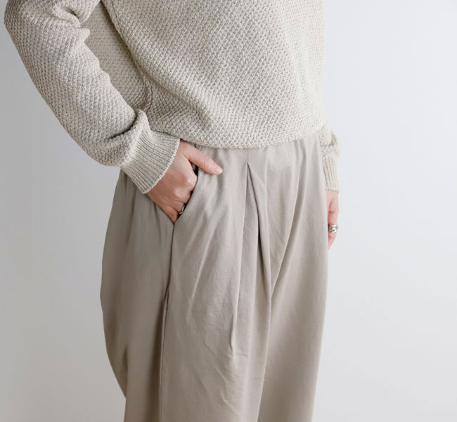 evam eva エヴァムエヴァ コットンタックパンツ cotton tuck