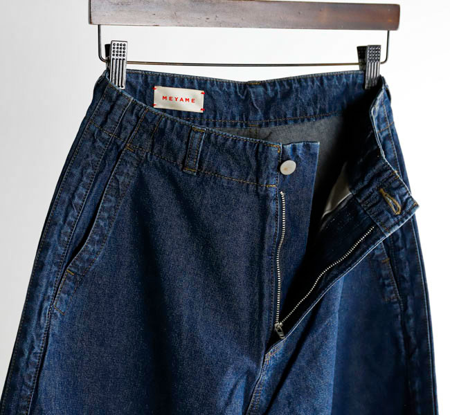 MEYAME メヤメ DENIM SIDE LINE WIDE PANTS デニム サイドライン