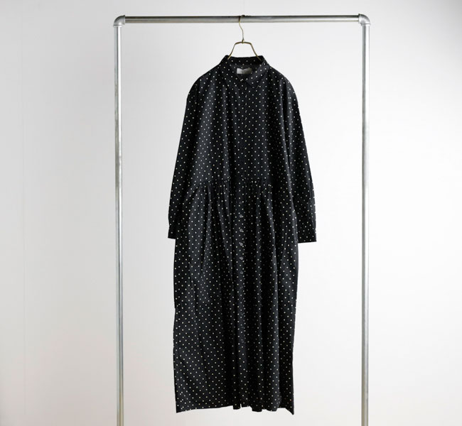 SOIL ソイル 40s POPLIN DOT PRINT REGULAR COLLAR DRESS ドット