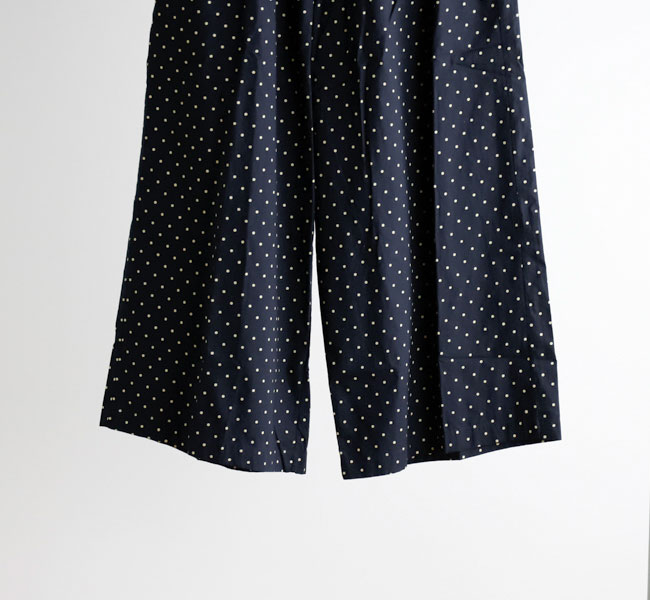 SOIL ソイル 40s POPLIN DOT PRINT WIDE EASY PANTS ドット