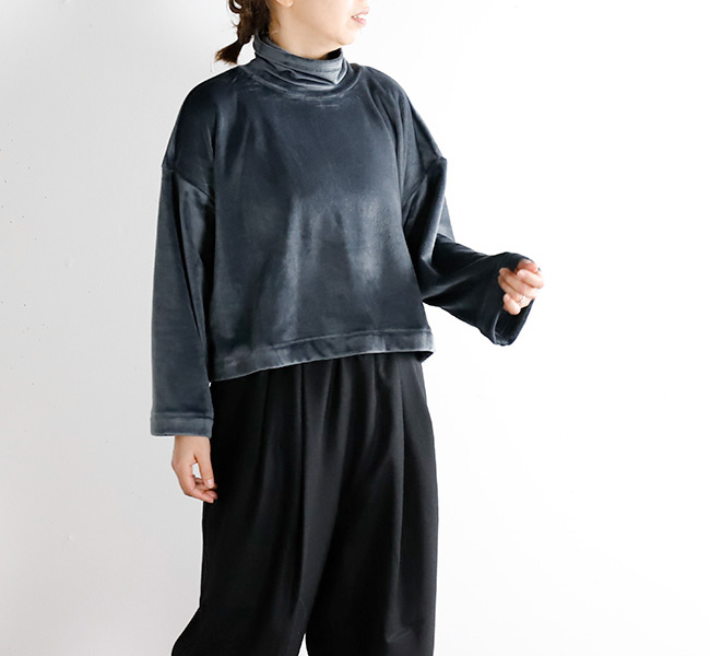 mizuiro ind ミズイロインド ブラッシュドハイネックショートプル