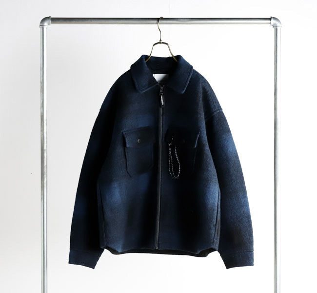 and wander アンドワンダー 5283053 ウールシャギー ジップジャケット wool shaggy zip jacket