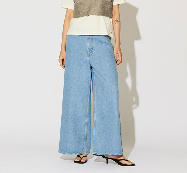 SALE40%OFF MIDIUMISOLID ミディウミソリッド ハイウエストワイドデニム 1-1650754B