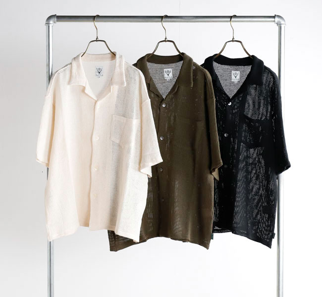 SOUTH2 WEST8 サウスツーウエストエイト S/S Open Collar Shirt - Cotton Mesh コットンメッシュ オープンカラーシャツ SX739