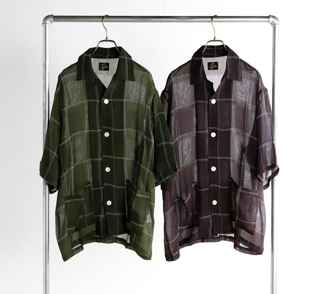 NEEDLES ニードルズ Cabana Shirt - Cupra Crepe Plaid カバナシャツ チェック SX292