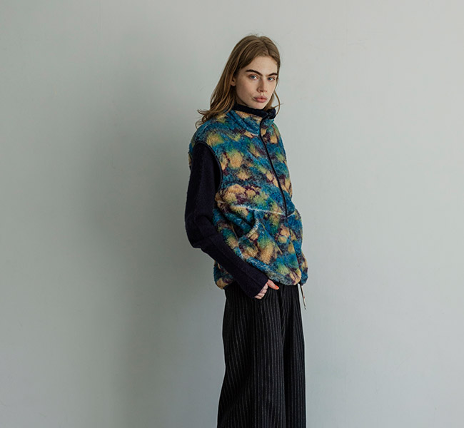 MEYAME メヤメ MEY-2510 プリント ソリッド リバーシブル フリースベスト PRINT/ SOLID REVERSIBLE FLEECE VEST