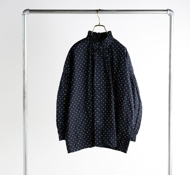 レディース SOIL ソイル 40'S ポプリン ドットプリント フリルカラーシャツ 品番：NSL24511 SOIL ソイル 40s POPLIN DOT PRINT FRILL COLLAR SHIRT フリル