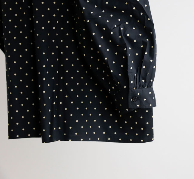 SOIL ソイル 40s POPLIN DOT PRINT FRILL COLLAR SHIRT フリル