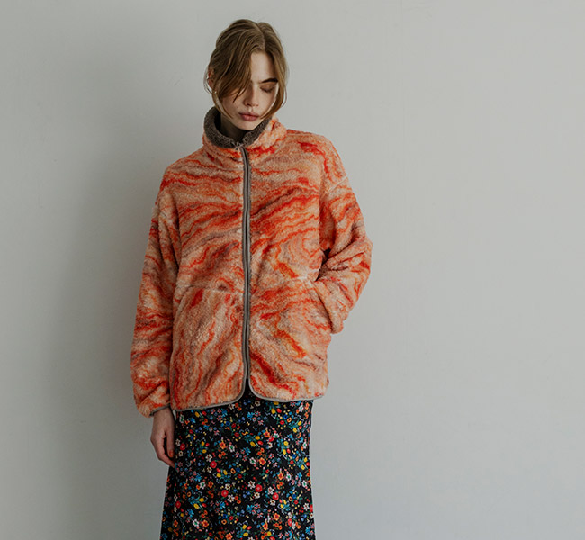 MEYAME メヤメ MEY-2511 プリント ソリッド リバーシブル フリースジャケット PRINT/ SOLID REVERSIBLE FLEECE JACKET