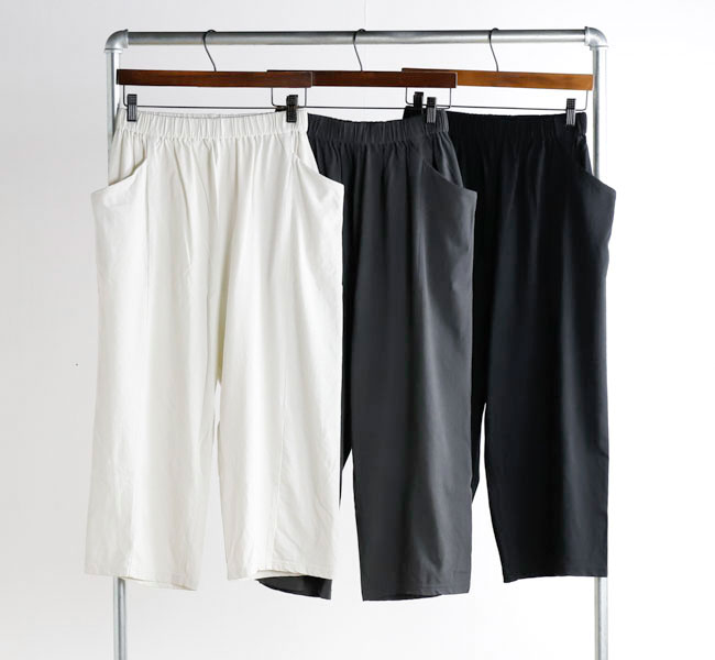 evam eva エヴァムエヴァ E261C170 カットソークロップドパンツ cut&sew cropped pants