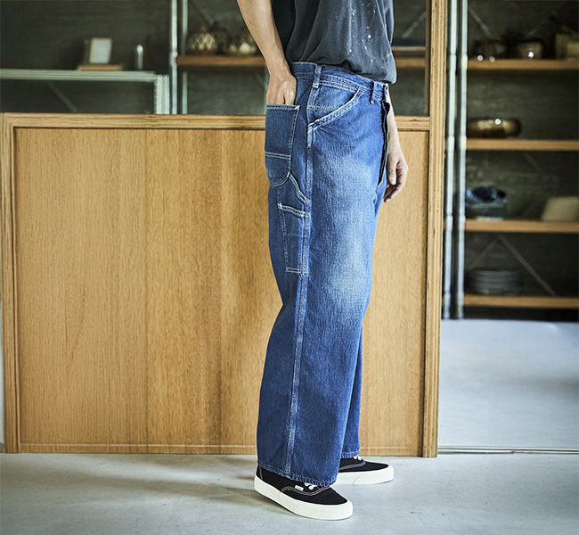 今期 orSlow BEAMS BOY ワイドフィット 30s ペインターパンツ BEAMS BOY（ビームス ボーイ）【別注】orSlow /BLACK DENIM D105
