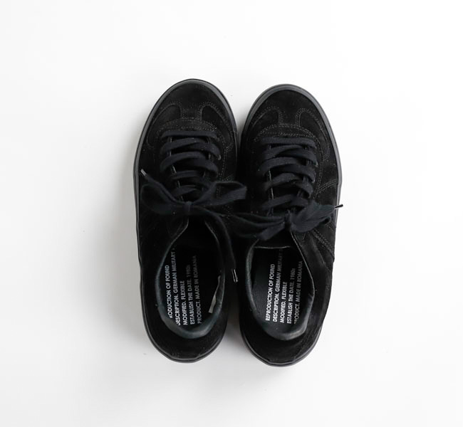 REPRODUCTION OF FOUND GERMAN MILITARY TRAINER 5751S BLACK SUEDE