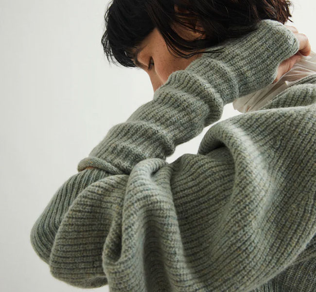 unfil アンフィル superfine lambs & chenille ribbed-knit fingerless gloves フィンガーレスグローブ WFFL-UW124 unfil アンフィル superfine lambs & chenille ribbed-knit