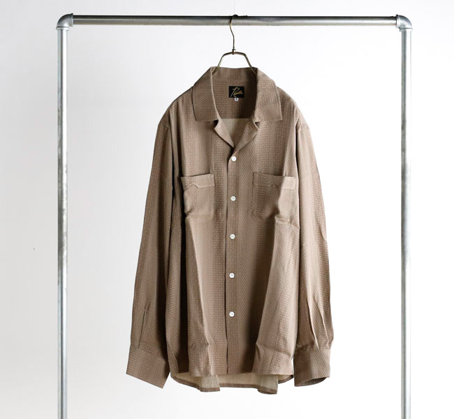 NEEDLES ニードルズ Open Collar Shirt - Faulourd Stripe Jacquard