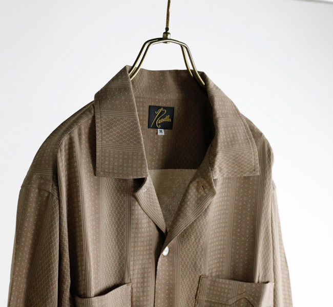 NEEDLES ニードルズ Open Collar Shirt - Faulourd Stripe Jacquard