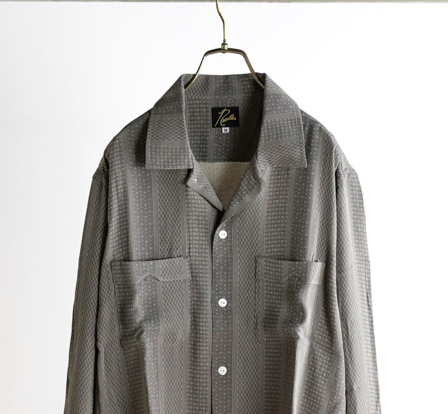 NEEDLES ニードルズ Open Collar Shirt - Faulourd Stripe Jacquard