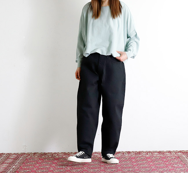 Sanca サンカ PT11 Wブラックデニム バルーンフィットデニム 15.5OZ W