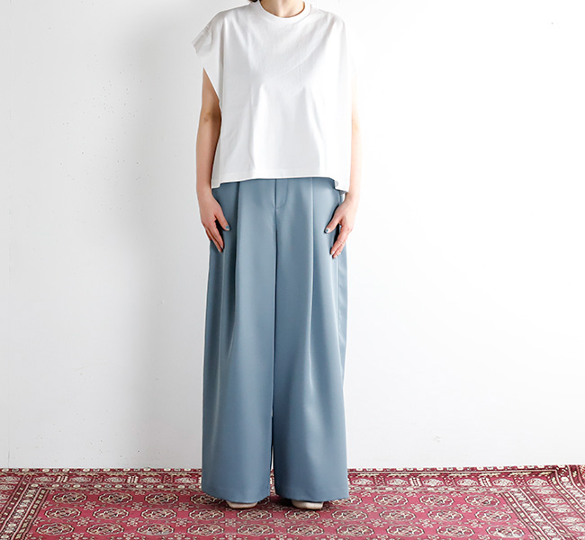 SALE 40%OFF MIDIUMISOLID ミディウミソリッド ワンタックストレートパンツ　1-162121