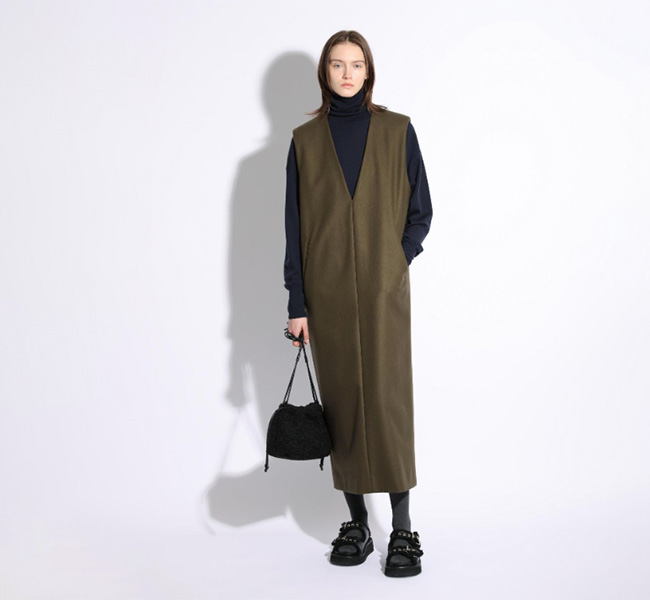 SACRA サクラ 125607041 ハイカウント メルトンワンピース HIGH COUNT