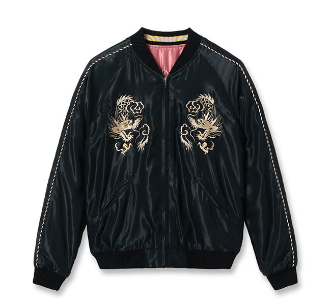TAILOR TOYO テーラー東洋  Lot No. TT15972-219 / Mid 1950s Style Acetate Souvenir Jacket “WHITE DRAGON” × “TIGER HEAD” スカジャン　スーベニアジャケット