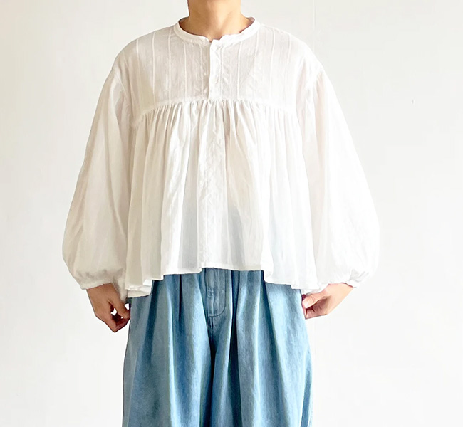 SALE40%OFFHARVESTY ハーベスティ DOBBY LACE BOHEMIAN BLOUSE　ドビーレース ボヘミアンブラウス A42503