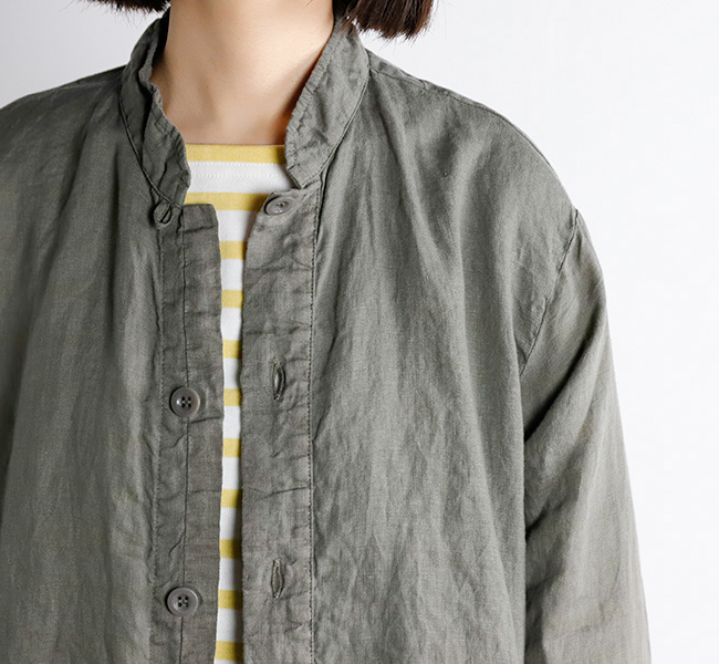 SALE30%OFF //HTS LNHT2021L LINEN PLAIN STAND COLLAR SHIRTS リネンスタンドカラーシャツ HTS LNHT2021L LINEN PLAIN STAND COLLAR SHIRTS リネンスタンド