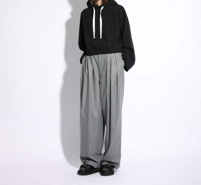 SALE 40%OFF SACRA サクラ 125610112 スーパーファインフラノウール ワイドテーパードパンツ SUPER FINE FLANNEL PANTS
