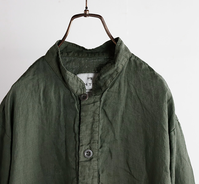 HTS LNHT2021L LINEN PLAIN STAND COLLAR SHIRTS リネンスタンド