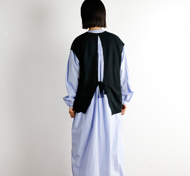 SOIL ソイル 12GG 1PLY LINEN PLAIN V-NECK VEST WITH SLIT