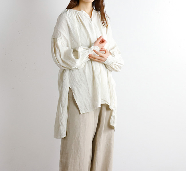 Veritecoeur ヴェリテクール ST-081 リトアニアリネンギャザーチュニック