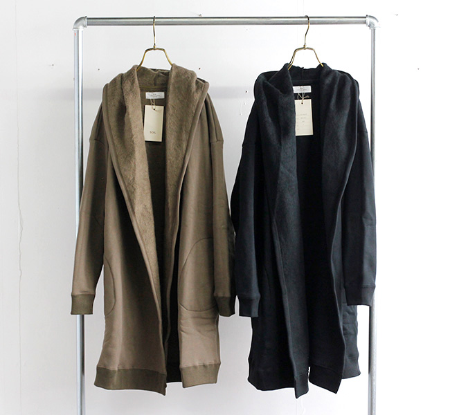 SOIL ソイル フードカーディガン GNSL20531 PLAIN SWEAT HOODED