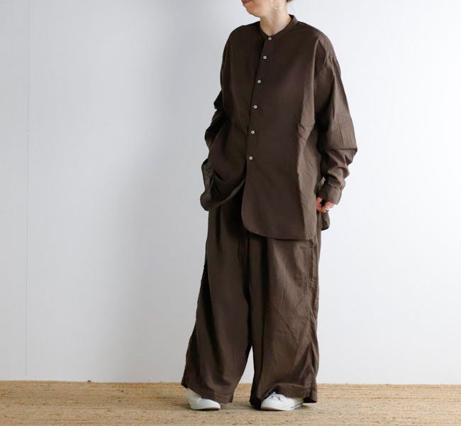 ARMEN/アーメン 40'S POPLIN BOAT NECK L/SL ONE-PIECE