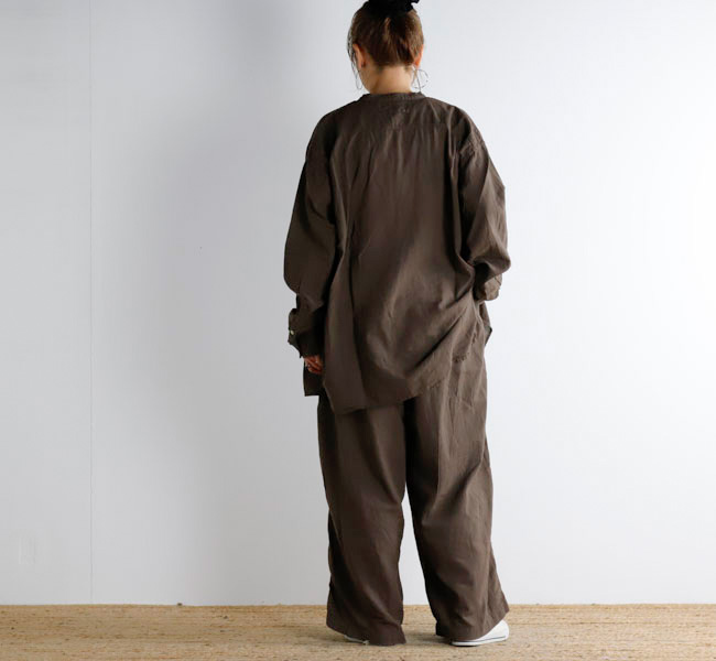 ARMEN アーメン INAM2501G3D ガーゼ バンドカラーシャツ 30s