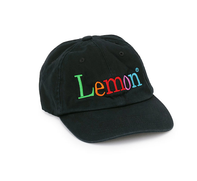 byeA. バイエー NOT APPLE CAP Lemon BLACK ロゴ刺繍 キャップ