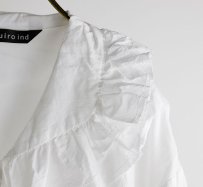 SALE30%OFF //mizuiro ind ミズイロインド フリルカラーシャツ 4-230044 mizuiro ind ミズイロインド フリルカラーシャツ 4-230044