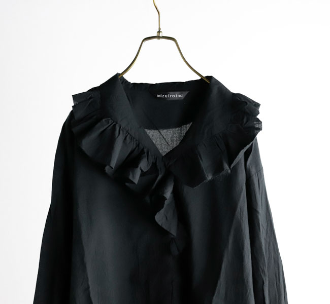 SALE30%OFF //mizuiro ind ミズイロインド フリルカラーシャツ 4-230044 mizuiro ind ミズイロインド フリルカラーシャツ 4-230044