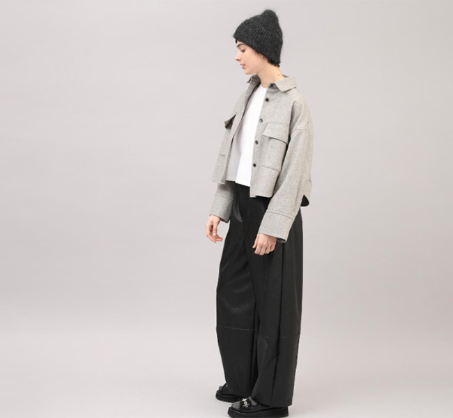 SACRA サクラ 125512071 クロップドシャツジャケット H.COUNT FLANNEL