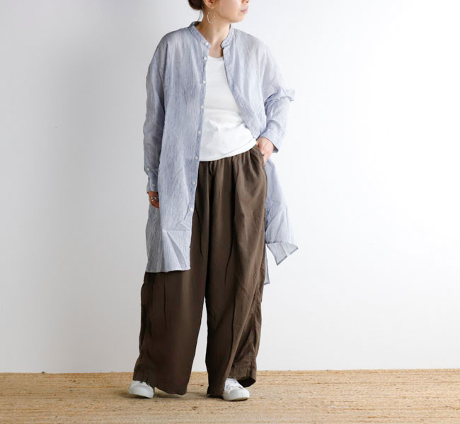 ARMEN/アーメン 40'S POPLIN BOAT NECK L/SL ONE-PIECE