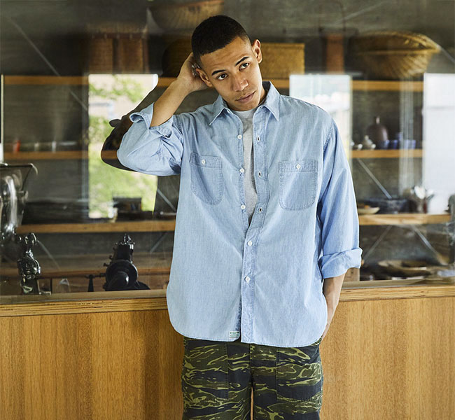 orslow オアスロウ  01-8270-99 RELAX FIT CHAMBRAY WORK SHIRT /CHAMBRAY BLEACHED リラックスフィットシャンブレーワークシャツ