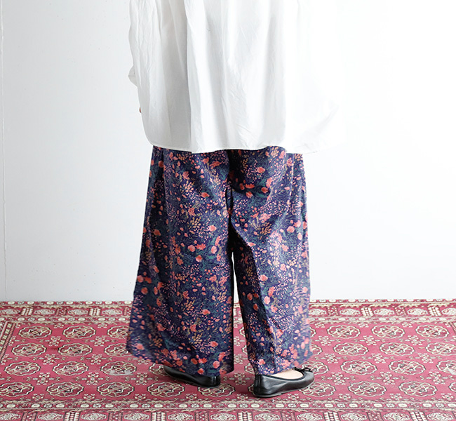 SOIL ソイル COTTON FLOWER PRINT WIDE EASY PANTS コットンフラワー