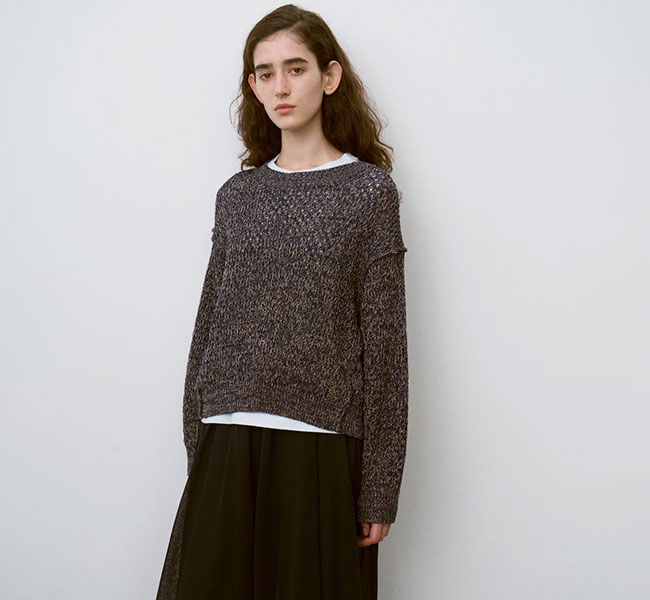 unfil アンフィル WXSP-UW113 クルーネック プルオーバー DOUBLE HONEYCOMB MESH-KNIT CREW-NECK P/O